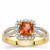 Oregon Sunstone Ring with Diamonds in 18K Gold 1.15cts