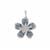 Ombre Floral FioreThai Sapphire Pendant with White Zircon in Sterling Silver 1cts