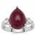 Bharat Ruby Ring with White Zircon in Sterling Silver 7.85cts