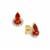 Songea Red Sapphire Earrings with White Zircon in 9K Gold 1ct