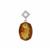 Caribbean Amber Pendant with White Zircon in Sterling Silver 4.05cts