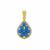 Ceruleite Pendant with White Zircon in Gold Plated Sterling Silver 1.40cts