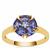 AA Tanzanite Ring with White Zircon in 9K Gold 1.20cts