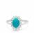Sleeping Beauty Turquoise Ring with White Zircon in Sterling Silver 1.48cts
