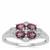 Burmese Spinel Ring with White Zircon in Sterling Silver 1cts