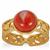 Nanhong Agate Ring in Gold Tone Sterling Silver 4cts