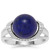 Sar-i-Sang Lapis Lazuli Ring with White Zircon in Sterling Silver 7.93cts