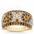 Purple Diamonds Ring with White Diamonds in 9K Gold 1.15cts