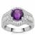 Moroccan Amethyst Ring with White Zircon in Sterling Silver 3.55cts