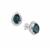 London Blue Topaz Earrings with White Zircon in Sterling Silver 1.95cts