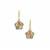 Songea Multi Sapphire Earrings with White Zircon in Gold Plated Sterling Silver 2.85cts