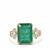 Zambian Emerald Ring with Diamonds in 18K Gold 5.97cts