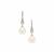 South Sea Cultured Pearl Earrings with White Zircon in 9K Gold (12MM)
