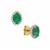 Colombian Emerald Earrings with White Zircon in 9K Gold 1.20cts (F)
