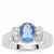Colour Change Fluorite Ring with White Zircon in Sterling Silver 1.75cts