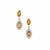 Nigerian Yellow Tourmaline Earrings with White Zircon in 9K Gold 1.05cts