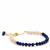 Kaori Freshwater Cultured Pearl Slider Bracelet with Lapis Lazuli in Gold Tone Sterling Silver