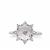 Golconda Crystal Quartz Ring with White Zircon in Sterling Silver 2.67cts