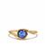 AAA Tanzanite Ring with Diamonds in 9K Gold 1cts