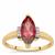 Nigerian Rubellite Ring with White Zircon in 9K Gold 1.60cts