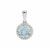 Sky Blue Topaz Pendant with White Zircon in Sterling Silver 1.70cts