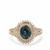 Blue Sapphire Ring with Diamonds in 18K Gold 3.69cts