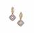 Minas Gerais Kunzite Earrings with White Zircon in 9K Gold 1.90cts