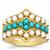 Indonesian Seed Pearl Ring with Sleeping Beauty Turquoise in Gold Plated Sterling Silver