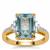 Aquamarine Ring with Diamonds in 18K Gold 4.15cts