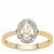 Singida Tanzanian, White Zircon Ring in 9K Gold 1ct