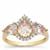 Idar Pink Morganite Ring with White Zircon in 9K Gold 2.20cts