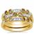 Ombre Champagne Diamonds Set of 3 Rings with White Diamonds in 9K Gold 0.76ct