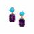 Moroccan Amethyst Earrings with Sleeping Beauty Turquoise in 9K Rose Gold 5.55cts