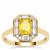 Yellow Sapphire Ring with White Zircon in 9K Gold 1.75cts