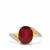 Malagasy Ruby Ring with White Zircon in 9K Gold 5.95cts