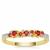 Burmese Padparadscha Color Spinel Ring with White Zircon in 9K Gold 0.35ct