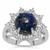 Afghanite Ring with White Zircon in Sterling Silver 4.25cts