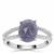 Rose Cut Tanzanite Ring with White Zircon in Sterling Silver 3.47cts