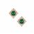Sandawana Emerald Earrings with White Zircon in 9K Gold 2.74cts