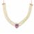 Pink Amethyst, Freshwater Cultured Pearl & White Zircon Necklace in Rose Gold Plated Sterling Silver (3mm)