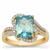 Ratanakiri Blue Zircon Ring with Diamond in 18K Gold 4.94cts
