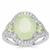 Prehnite, Peridot Ring with White Zircon in Sterling Silver 6.13cts