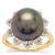 Tahitian Cultured Pearl Ring with Diamond in 18K Gold (13mm)