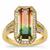 Watermelon Tourmaline Ring with Diamond in 18K Gold 3.70cts