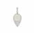 Rainbow Moonstone Pendant with White Zircon in Sterling Silver 7.70cts