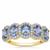 Ceylon Blue Sapphire Ring with White Zircon in 9K Gold 2.80cts
