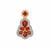 Songea Red Sapphire Pendant with White Zircon in 9K Gold 1.85cts