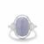 Blue Lace Agate Ring with White Zircon in Sterling Silver 5.81cts