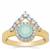Aqua Chalcedony Ring with White Zircon in Gold Plated Sterling Silver 1.30cts