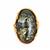 Baltic Green Amber Ring in Gold Tone Sterling Silver (24x14mm)